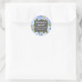 Sticker Rond Balise Fleurs bleues Parti de retraite Favoriser (Sac)