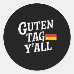 Sticker Rond Balise Guten Yall Drapeau allemand Funny _1