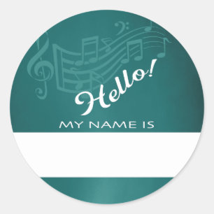Sticker Rond Balise Hello Name pour l'événement musical