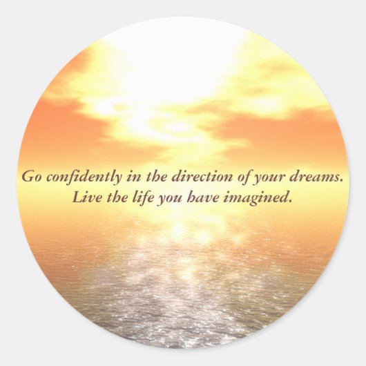 Sticker Rond Balise Inspiration Coucher de soleil orange sur me (Devant)