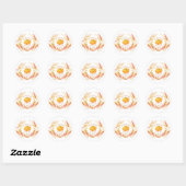 Sticker Rond Balise Little Citrouille Fall Orange Baby shower F (Feuille)