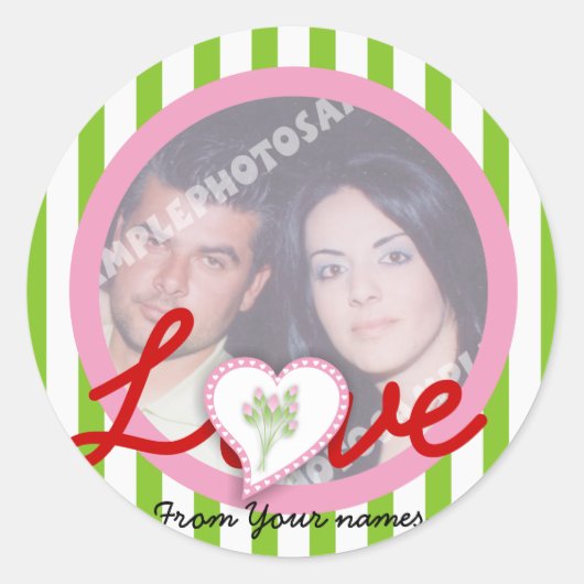 Sticker Rond Balise Love Photo Sticker-Gift (Devant)