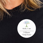 Sticker Rond Balise Nom de la famille de l'arbre généalogique