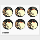 Sticker Rond Balise Nom de la partie d'Halloween - Créature vs (Feuille)