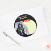 Sticker Rond Balise Nom de la partie Halloween - Alien Déplaisa (Enveloppe)
