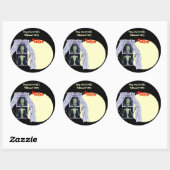 Sticker Rond Balise Nom de la partie Halloween - Alien Déplaisa (Feuille)