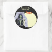 Sticker Rond Balise Nom de la partie Halloween - Alien Déplaisa (Sac)