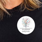 Sticker Rond Balise Nom de l'arbre généalogique de la famille d