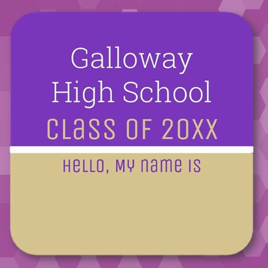 Sticker Rond Balise Nom de réunion de classe de matte personnal