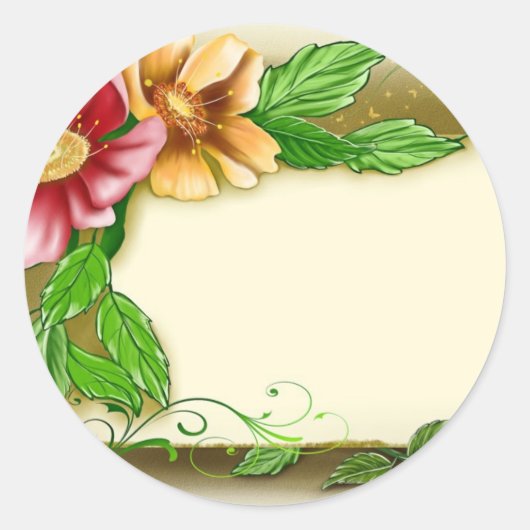Sticker Rond Balise Nom des fleurs (Devant)