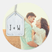 Sticker Rond Balise Photo Rustique (Devant)