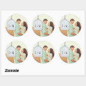 Sticker Rond Balise Photo Rustique (Feuille)