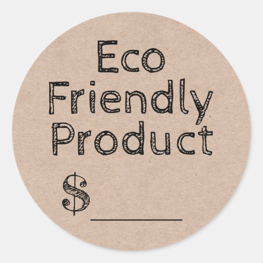 Sticker Rond Balise Prix du produit Kraft Eco Friendly (Devant)