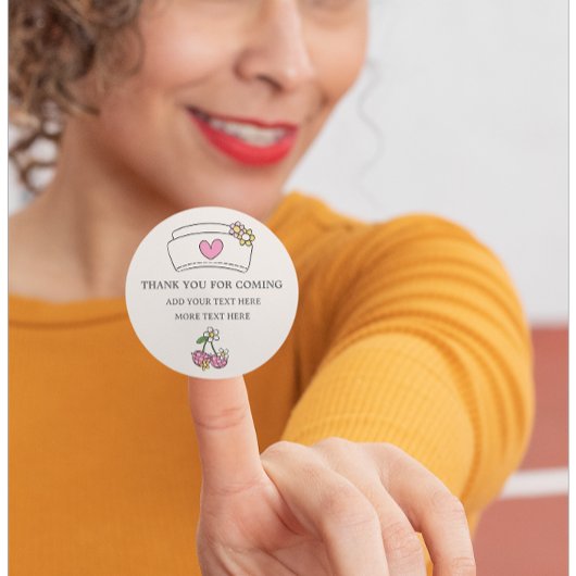 Sticker Rond Balise Retro Style mignonne Nurse Favor