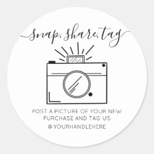 Sticker Rond Balise Snap Share Simple Caméra Social Media Busin