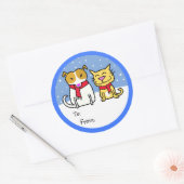 Sticker Rond Balises cadeaux de chien et de chat (Enveloppe)