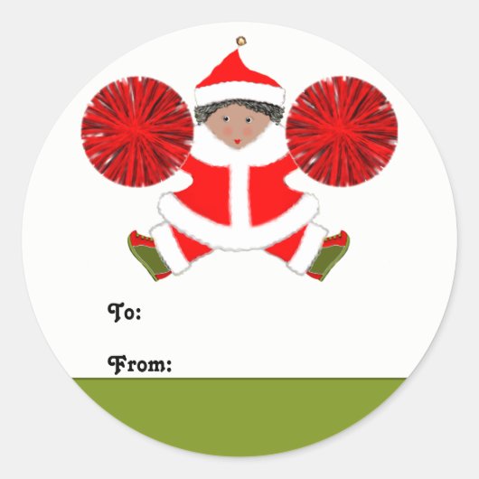 Sticker Rond Balises cadeaux de Noël (Devant)