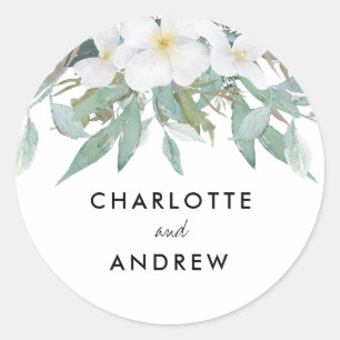 Sticker Rond Balises cadeaux d'eucalyptus simples et élégantes