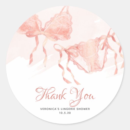 Sticker Rond Balises cadeaux Lingerie Blush Bridal (Devant)