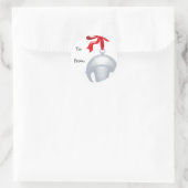 Sticker Rond Balises cadeaux personnalisées Silver Bell (Sac)