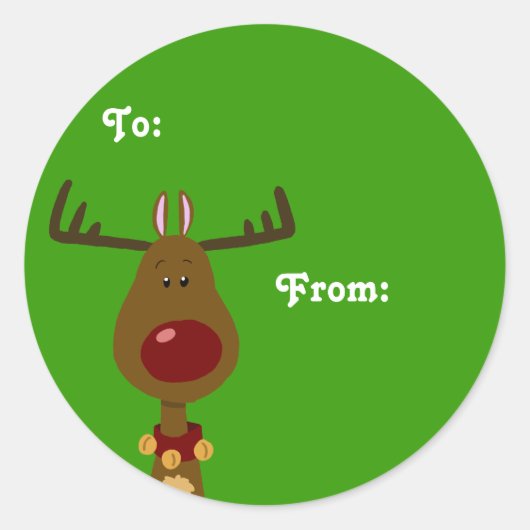 Sticker Rond Balises cadeaux Reindeer (Devant)