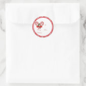 Sticker Rond Balises cadeaux sucre de canne (Sac)