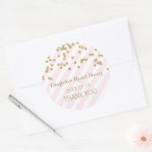 Sticker Rond Balises de Fête des mariées de  Rose Gold (Enveloppe)