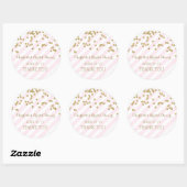 Sticker Rond Balises de Fête des mariées de  Rose Gold (Feuille)
