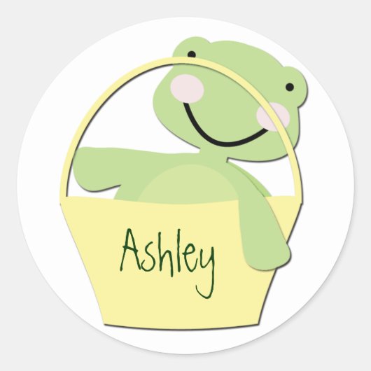 Sticker Rond Balises de nom de tortue personnalisée (Devant)