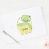 Sticker Rond Balises de nom de tortue personnalisée (Enveloppe)