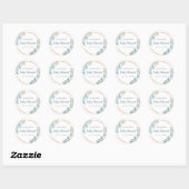 Sticker Rond Balises de préférence Baby shower aquarelle (Feuille)