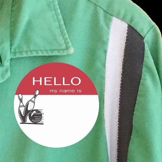 Sticker Rond Balises du nom du bonjour de l'événement Bowling