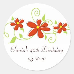 Sticker Rond Balises Flower Favor