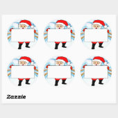 Sticker Rond Balises Nom du parti Enfants Noël (Feuille)