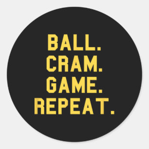 Sticker Rond Ball Cram Jeu Répétition Basketball Graduate Fun F