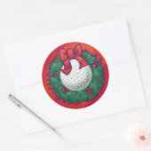 Sticker Rond Ball de golf Fer de Noël en rouge (Enveloppe)