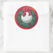 Sticker Rond Ball de golf Fer de Noël en rouge (Sac)
