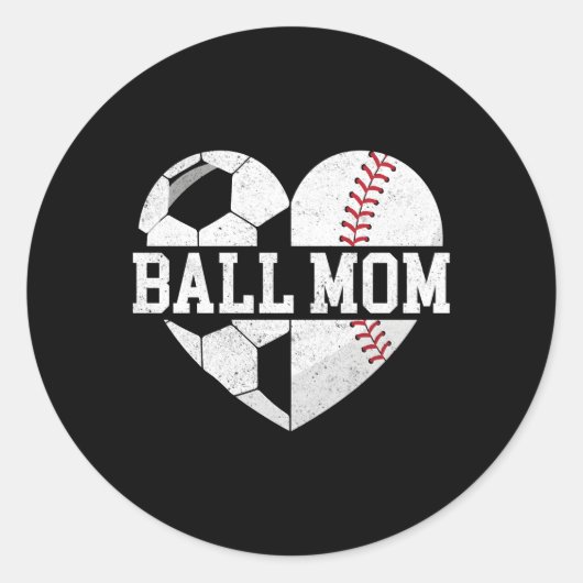 Sticker Rond Ball Maman He Baseball Soccer Maman (Devant)