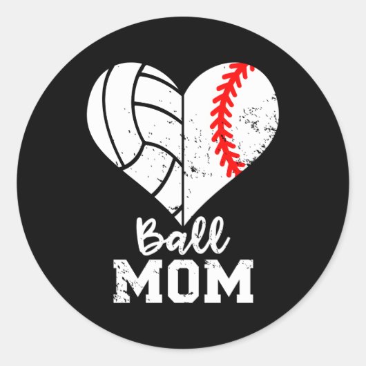 Sticker Rond Ball Maman He Baseball Volleyball Maman (Devant)