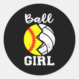 Sticker Rond Ball Softball Volleball