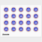 STICKER ROND BALLE BINGO B-15 (Feuille)