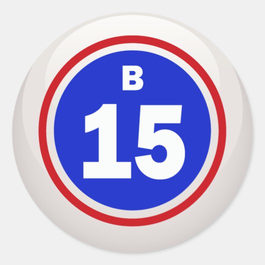 STICKER ROND BALLE BINGO B-15 (Devant)
