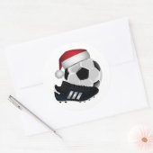 Sticker Rond Balle de football de Noël et chaussure (Enveloppe)