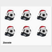 Sticker Rond Balle de football de Noël et chaussure (Feuille)