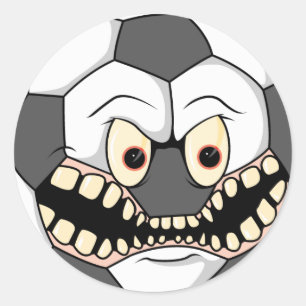 Sticker Rond balle de football en colère furieuse