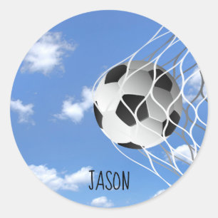 Sticker Rond balle de football en net