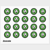 STICKER ROND BALLE DE FOOTBALL ET BUT NET (Feuille)