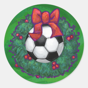 Sticker Rond Balle de football Noël