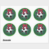 Sticker Rond Balle de football Noël (Feuille)