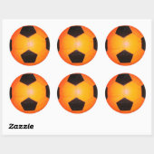 Sticker Rond Balle de football orange et noir (Feuille)